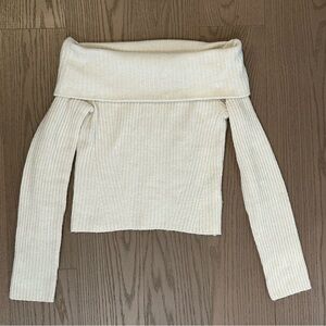 H&M Elegant Cream Wool Off-Shoulder Women’s Sweater